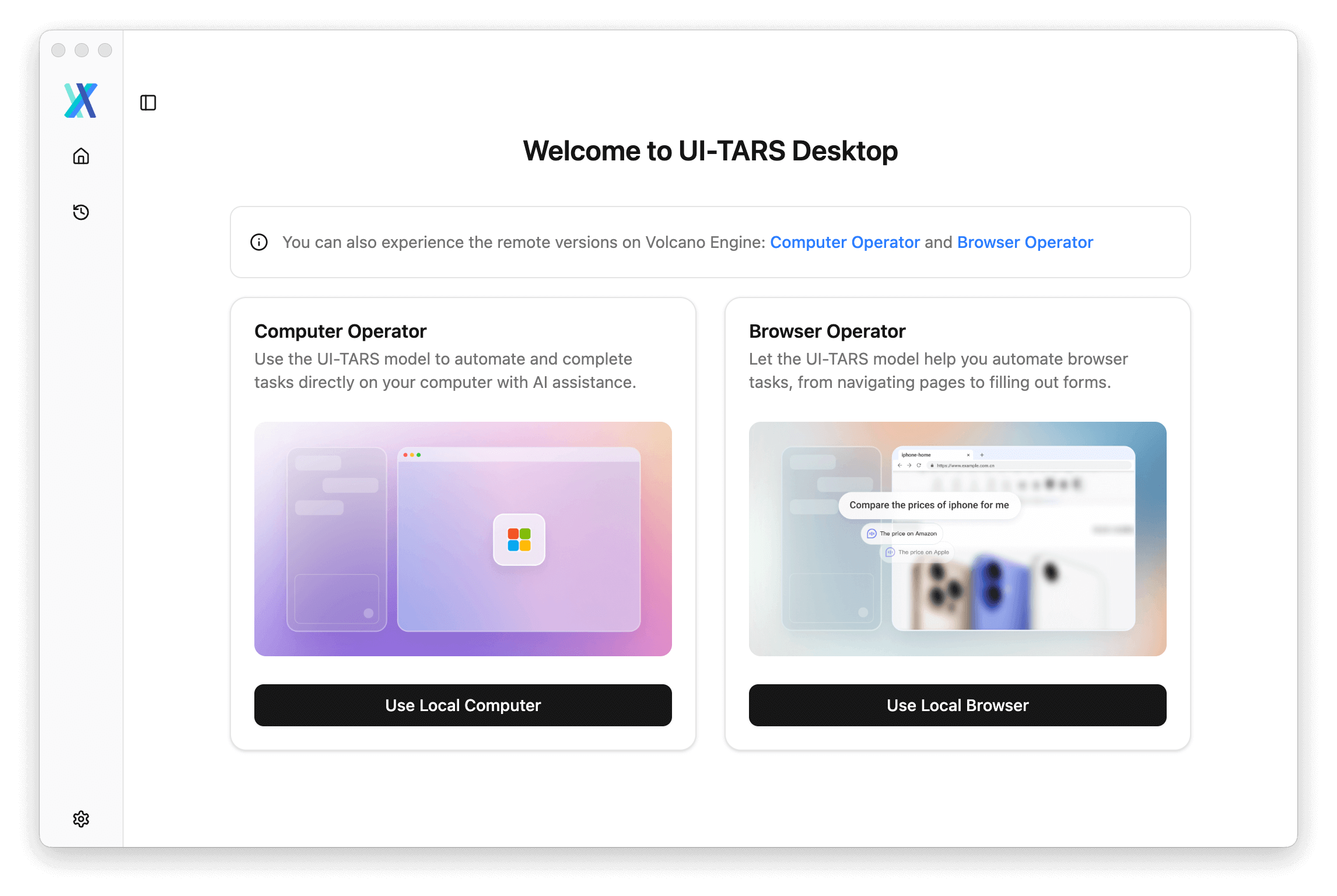 UI-TARS Desktop 앱 화면
