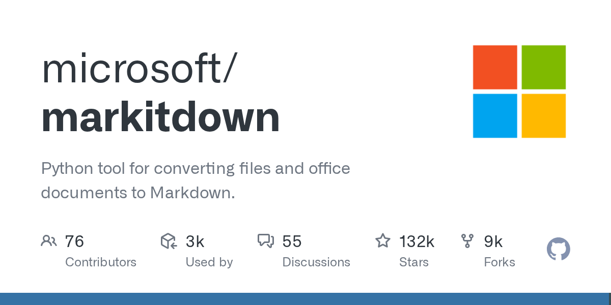 markitdown GitHub OpenGraph 이미지
