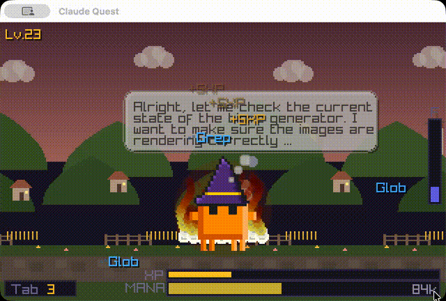 Claude Quest 히어로 애니메이션