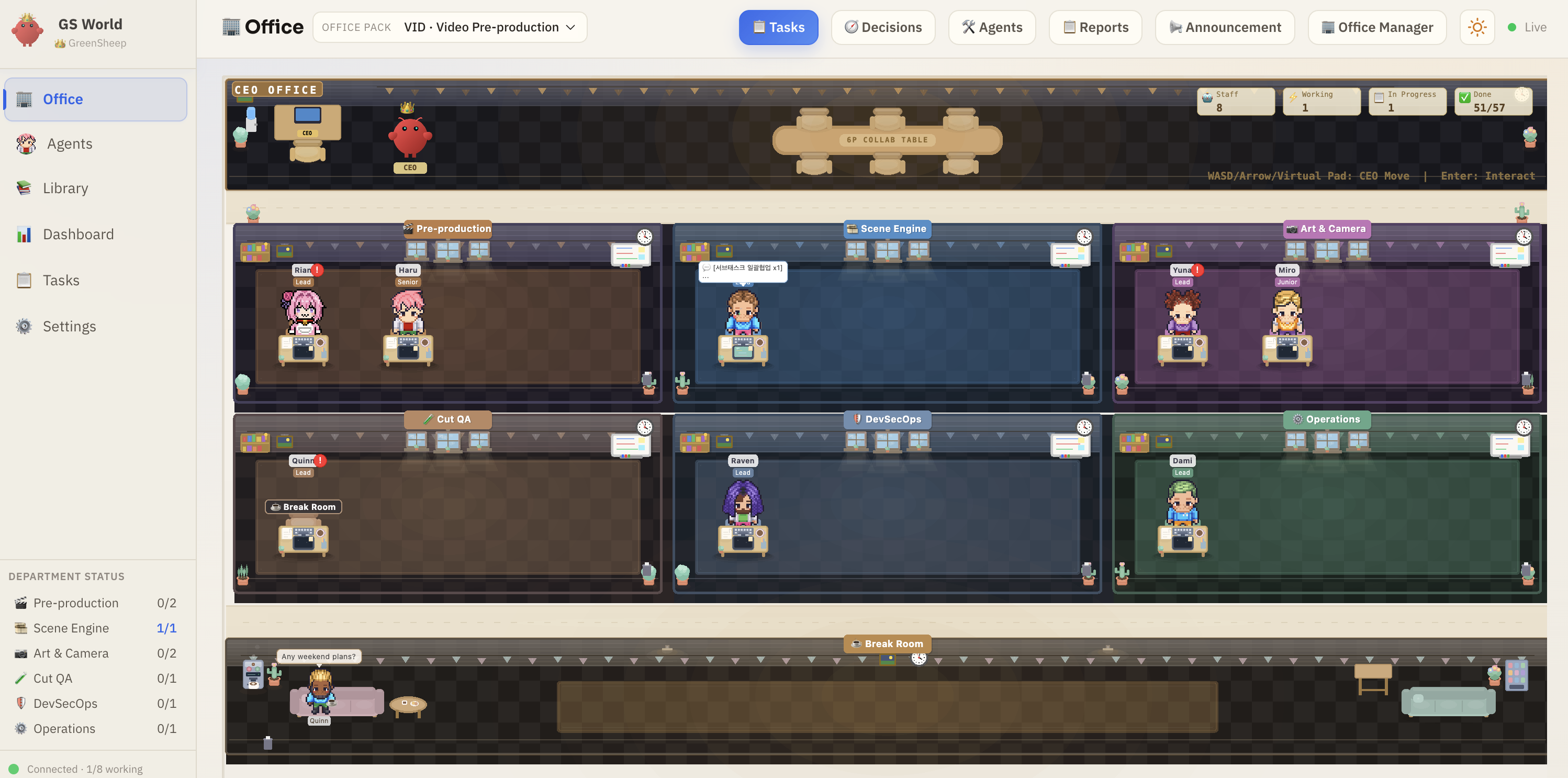 Claw-Empire 오피스 뷰